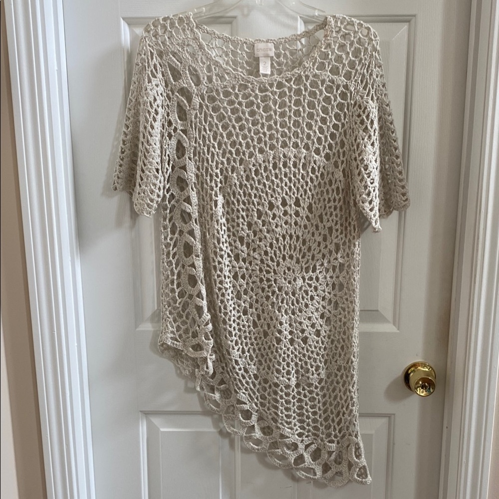 Chico’s Crochet Asymmetrical Top